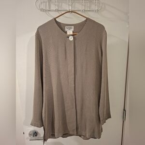 Sandro Paris Women's Black & Tan Check Vintage Jacket/Blouse (Size EU 38; US M)